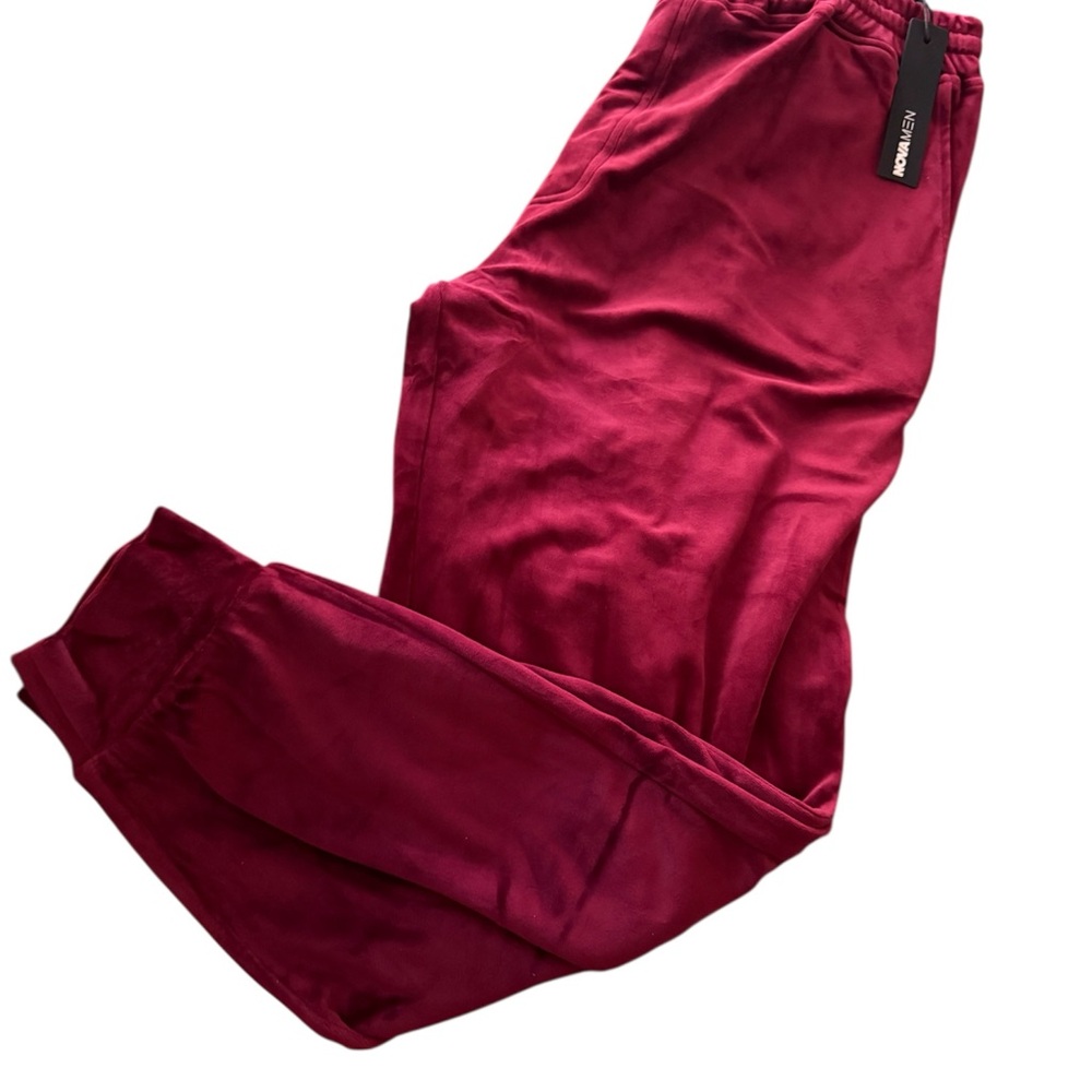 Fashion Nova Burgandy Jogger Sweatpants with Tapered Leg